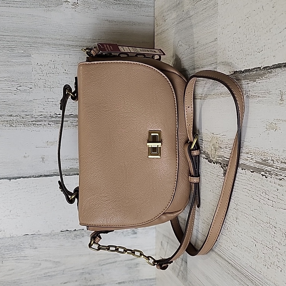 Merona Golden Pretzel tan adjustable crossbody purse handbag top handle NEW